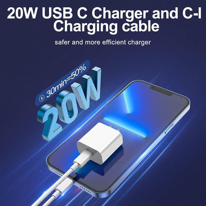 Iphone Charger Fast Charging 2 Pack Type C Wall Charger Block with 2 Pack [6FT&10FT] Long USB C to Lightning Cable for Iphone 14/13/12/12 Pro Max/11/Xs Max/Xr/X,Airpods Pro