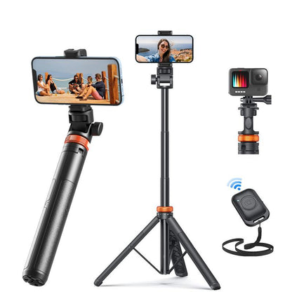 61" Phone Tripod for Iphone/Android & Selfie Stick with Remote, Upgraded Stand, Compatible with Iphone 16/15/14/13, Travel-Friendly & Stable