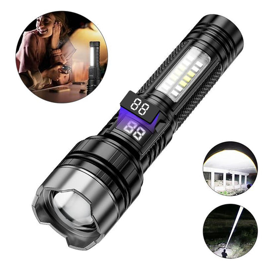 Rechargeable Flashlights High Lumens, 5 Model Flashlights Rechargeable, Super Bright Flashlight, Adjustable Tactical Flash Light, High Powered Flash Light, LED Flashlight for Emergency Home