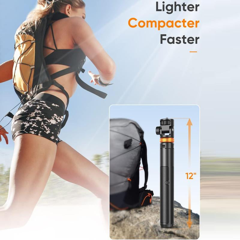 61" Phone Tripod for Iphone/Android & Selfie Stick with Remote, Upgraded Stand, Compatible with Iphone 16/15/14/13, Travel-Friendly & Stable