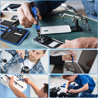 Electronics Precision Screwdriver Sets 142-Piece with 120 Bits Magnetic Repair Tool Kit for Iphone, Macbook, Computer, Laptop, PC, Tablet, PS4, Xbox, and Nintendo Switch