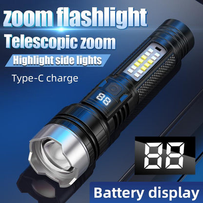 Rechargeable Flashlights High Lumens, 5 Model Flashlights Rechargeable, Super Bright Flashlight, Adjustable Tactical Flash Light, High Powered Flash Light, LED Flashlight for Emergency Home