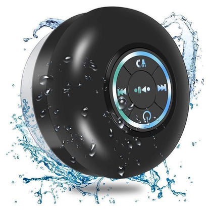 【Buy 1 Get 1 Free】Freeship Shower Radios Waterproof Bluetooth Speaker – Mini Rechargeable Wireless Speaker with LED Light for Beach, Shower, and Home Water plus Black Audio outside Speakers