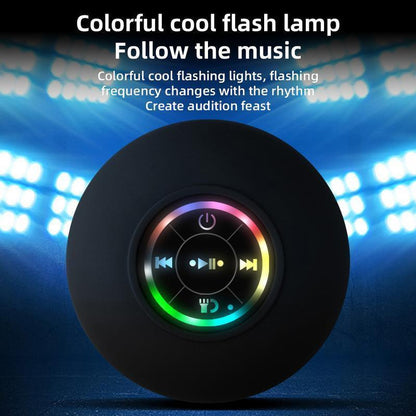 【Buy 1 Get 1 Free】Freeship Shower Radios Waterproof Bluetooth Speaker – Mini Rechargeable Wireless Speaker with LED Light for Beach, Shower, and Home Water plus Black Audio outside Speakers