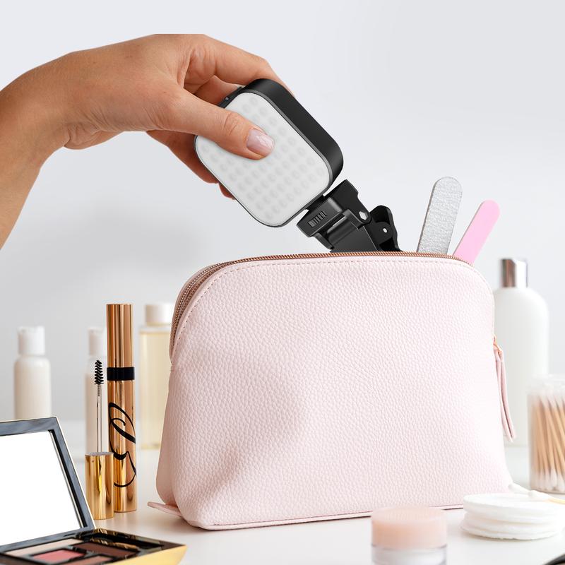 Portable LED Rechargeable Selfie Light with Front and Rear Clip-On Cell Phone Light, Adjustable 5 Lighting Modes for Cell Phone, Iphone, Android, Ipad, Laptop, Makeup, Selfie, Video Conference