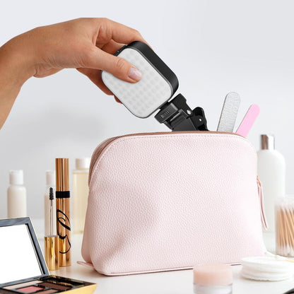 Portable LED Rechargeable Selfie Light with Front and Rear Clip-On Cell Phone Light, Adjustable 5 Lighting Modes for Cell Phone, Iphone, Android, Ipad, Laptop, Makeup, Selfie, Video Conference