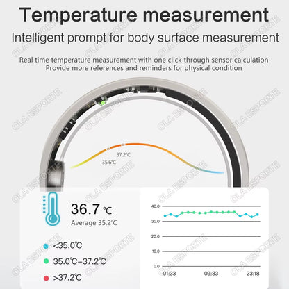 For Xiaomi Stainless Steel Smart Ring Fitness Tracker Charging Box Heart Rate Blood Oxygen Monitor Lightweight Smart Finger Ring